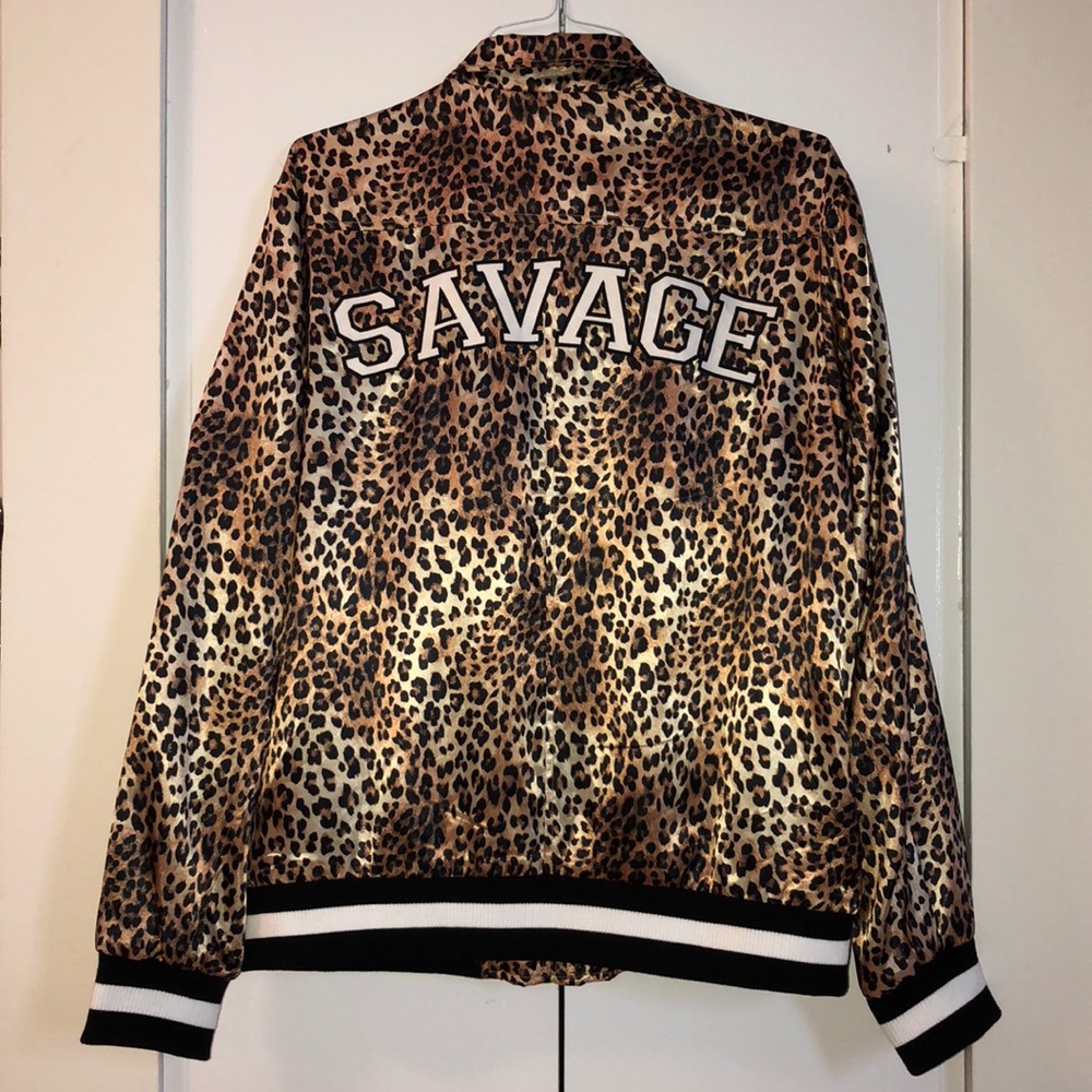 Men’s/Women’s F21 Savage Leopard Satin Jacket